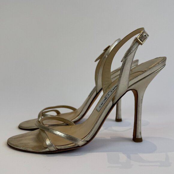 Jimmy Choo Gold Strappy Sandals, EU 40 - Picture 6 of 16